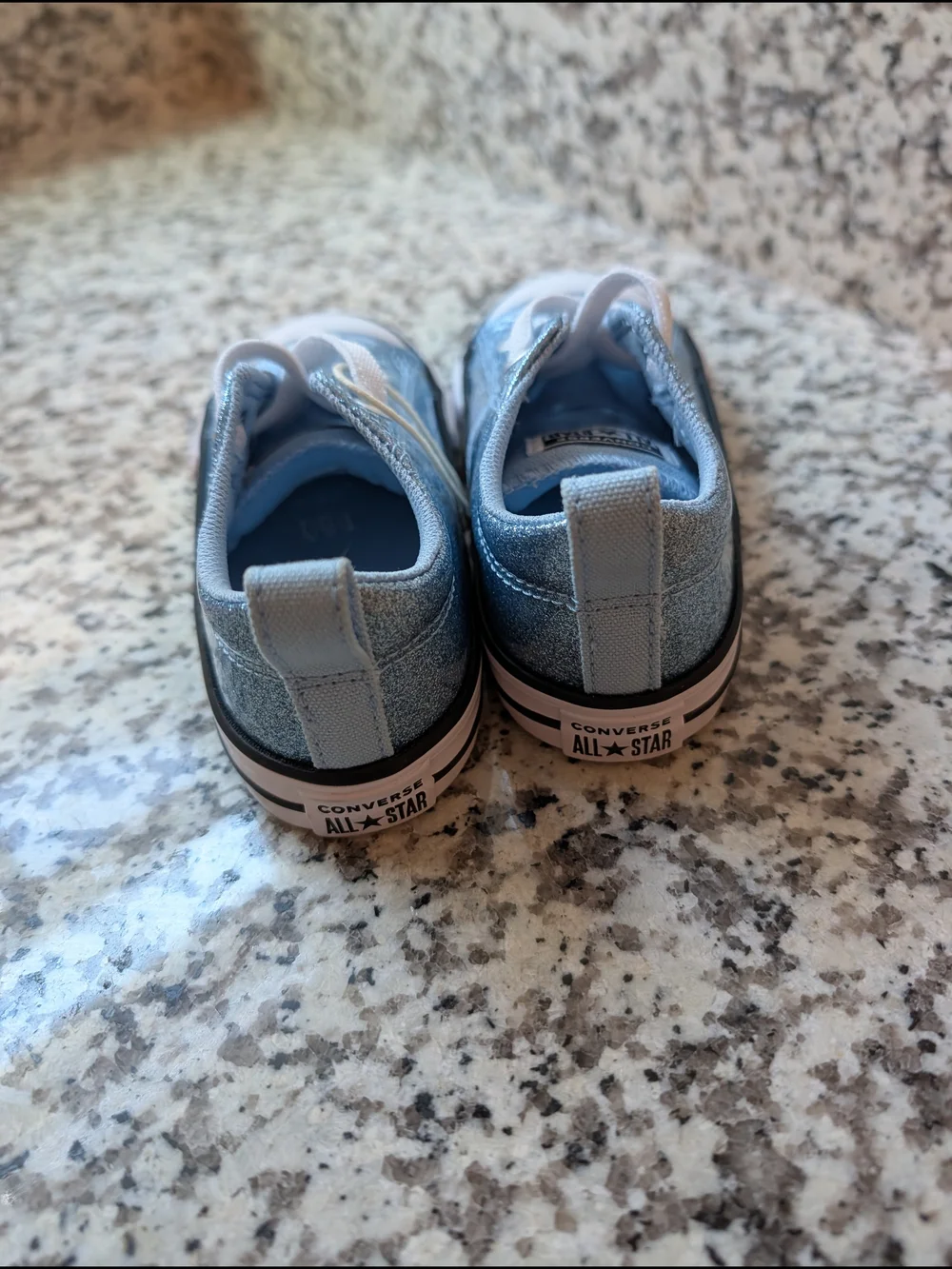 Converse Kids Glitter Low-Top Sneakers in Light Blue